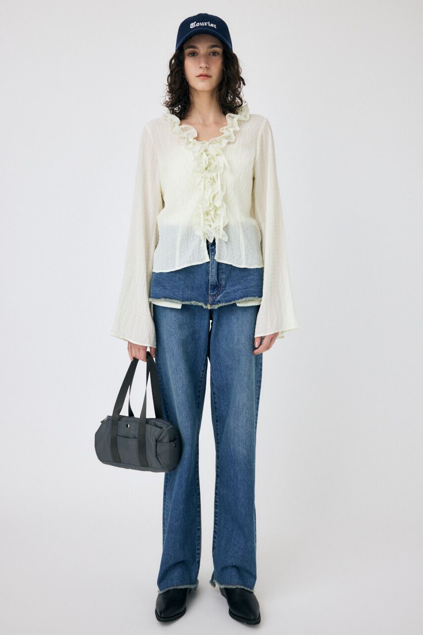 MOUSSY「LACE UP RUFFLE ブラウス」|シャツ・ブラウス|