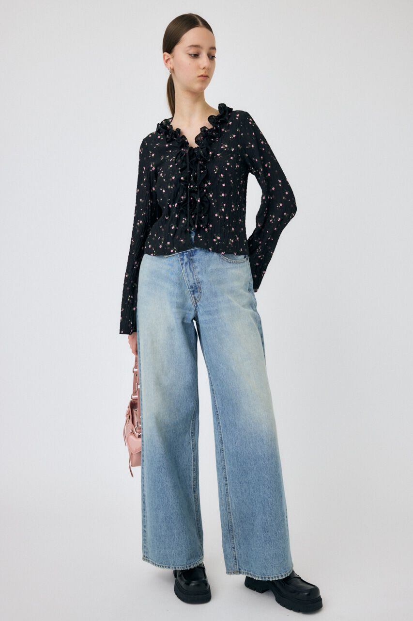 MOUSSY「LACE UP RUFFLE ブラウス」|シャツ・ブラウス|