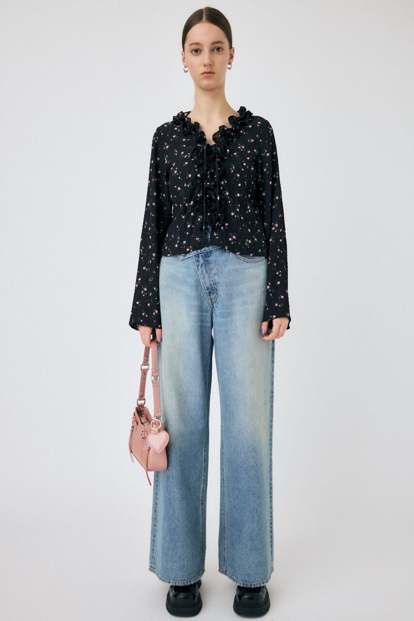 MOUSSY「LACE UP RUFFLE ブラウス」|シャツ・ブラウス|