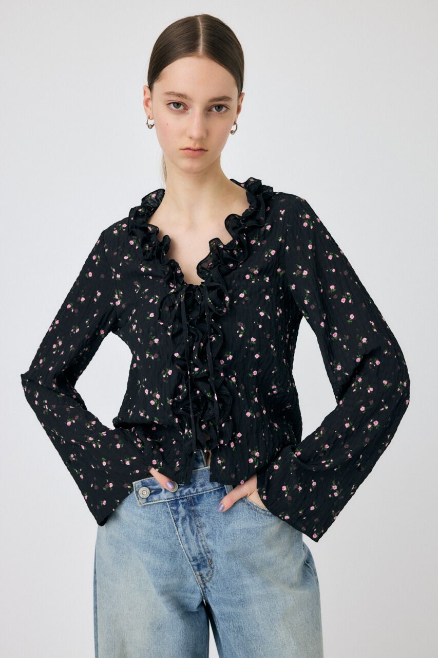MOUSSY「LACE UP RUFFLE ブラウス」|シャツ・ブラウス|