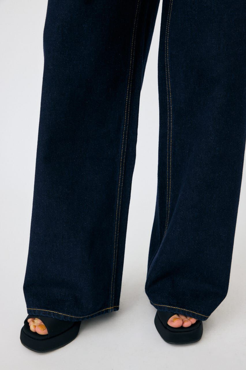 MOUSSY「CROSS WAIST WIDE STRAIGHT」|デニム|