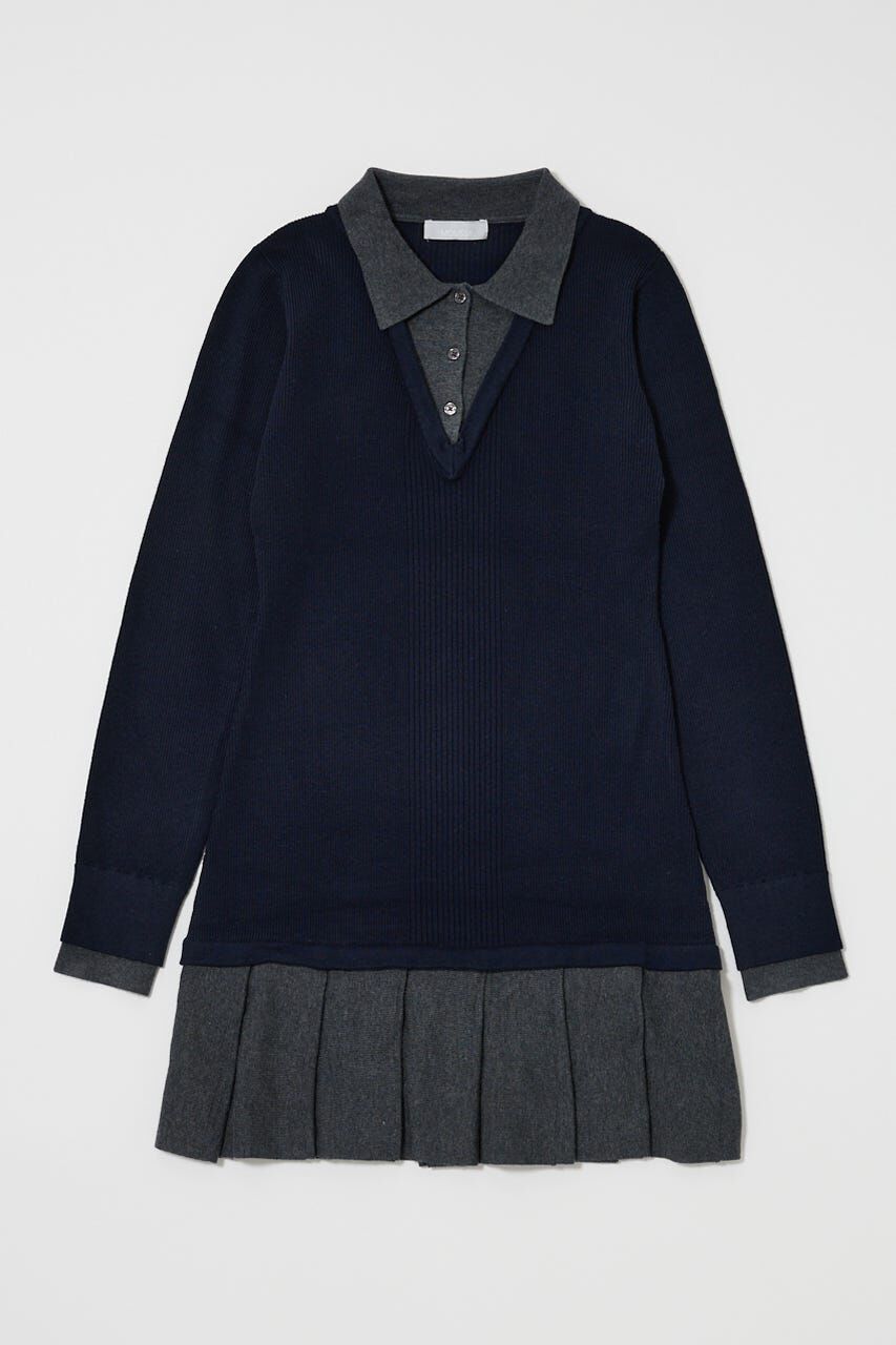MOUSSY「LAYERED KNIT ミニドレス」|ワンピース|