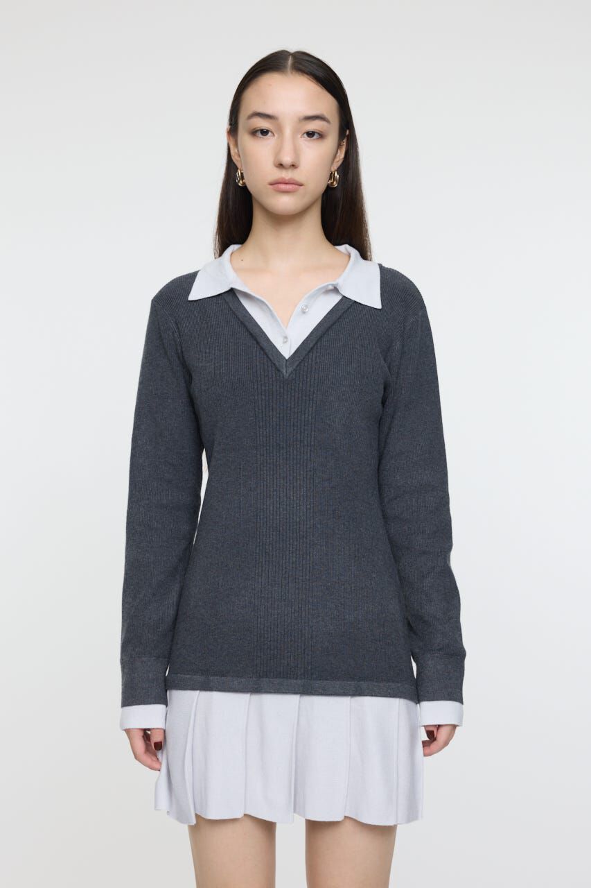 MOUSSY「LAYERED KNIT ミニドレス」|ワンピース|