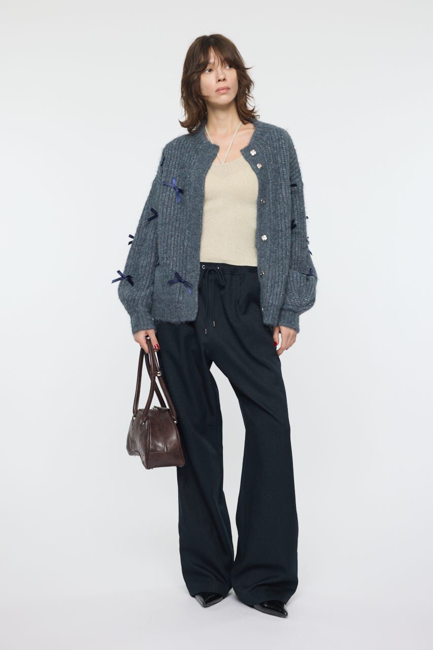 MOUSSY「RIBBON FANCY カーディガン」|カーディガン|