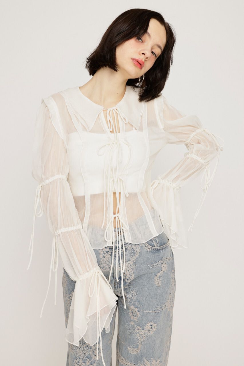 SLY「BLEEDING SHEER DUMPLING ブラウス」|シャツ・ブラウス|
