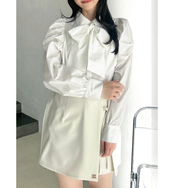 dazzlin「2WAYボウタイタックペプラムブラウスⅡ」|シャツ・ブラウス|オフホワイト