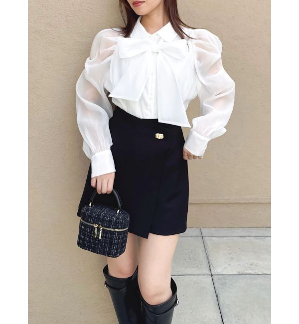 dazzlin「2WAYボウタイタックペプラムブラウスⅡ」|シャツ・ブラウス|