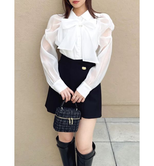 dazzlin「2WAYボウタイタックペプラムブラウスⅡ」|シャツ・ブラウス|クリア