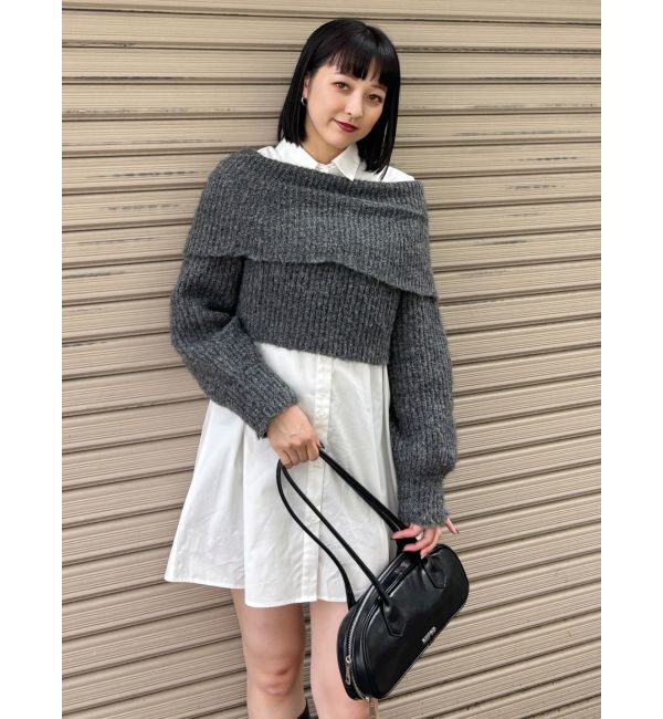 MURUA「オフショルニット&times;ミニシャツワンピSET」|ワンピース|