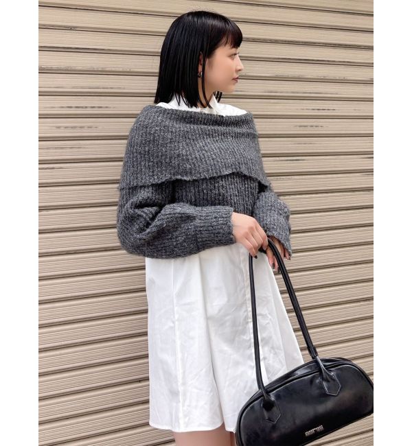 MURUA「オフショルニット&times;ミニシャツワンピSET」|ワンピース|