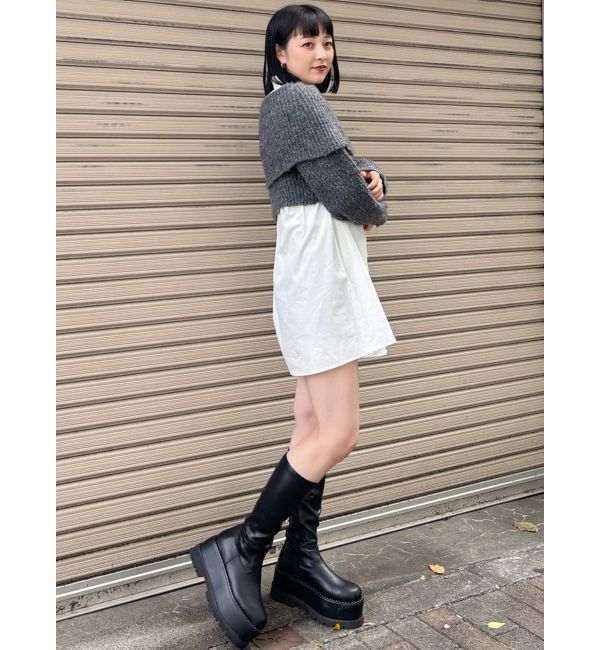 MURUA「オフショルニット&times;ミニシャツワンピSET」|ワンピース|