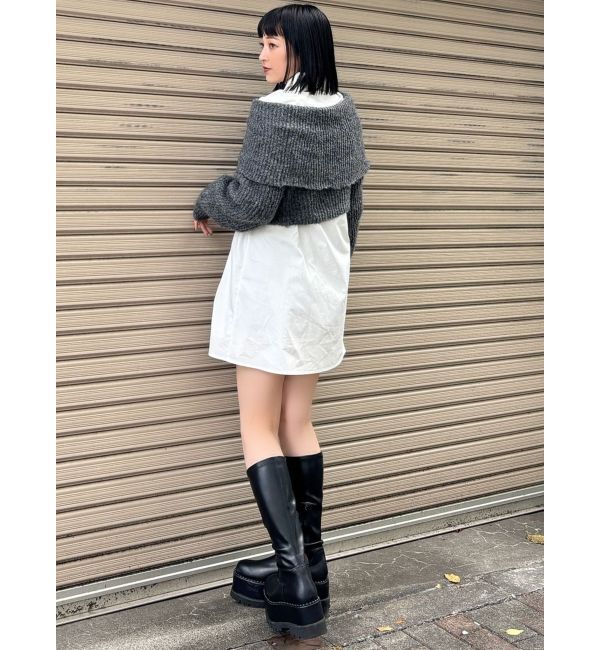 MURUA「オフショルニット&times;ミニシャツワンピSET」|ワンピース|