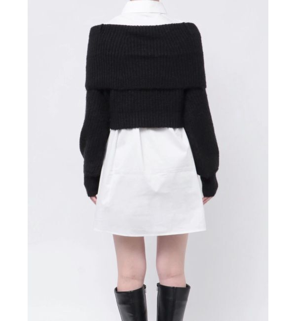 MURUA「オフショルニット&times;ミニシャツワンピSET」|ワンピース|