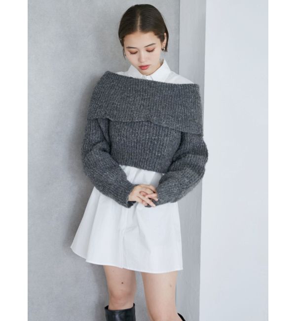 MURUA「オフショルニット&times;ミニシャツワンピSET」|ワンピース|
