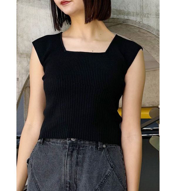 MURUA「2wayフレンチスリーブニット」|ニット・セーター|ブラック