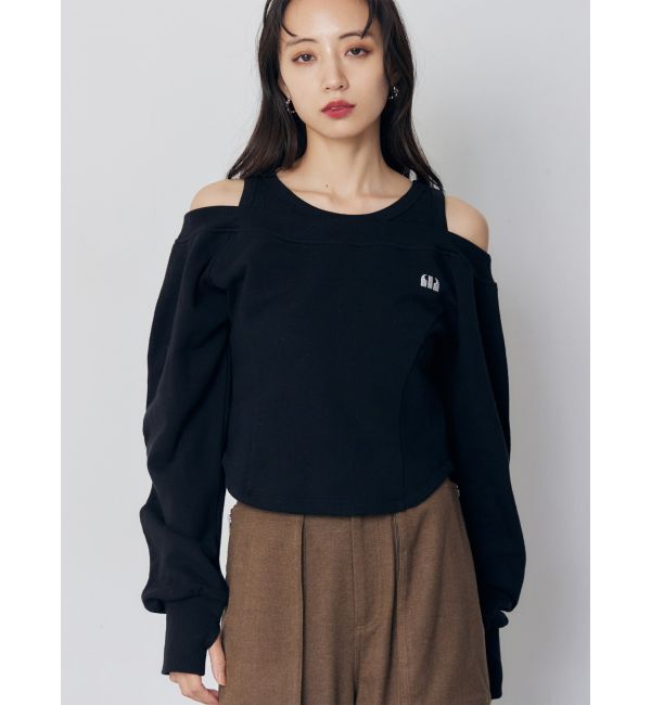 MURUA「タンクレイヤードスウェットトップス」|Tシャツ・カットソー|ブラック