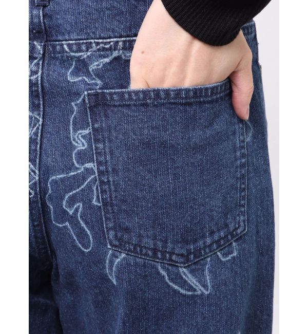 MURUA「ダメージフラワーワイドデニム」|デニム|