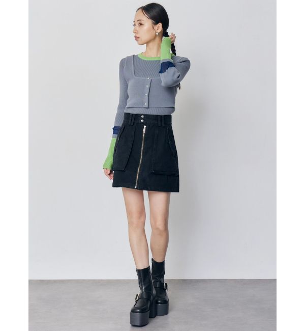 MURUA「バイカラーレイヤードニット」|ニット・セーター|