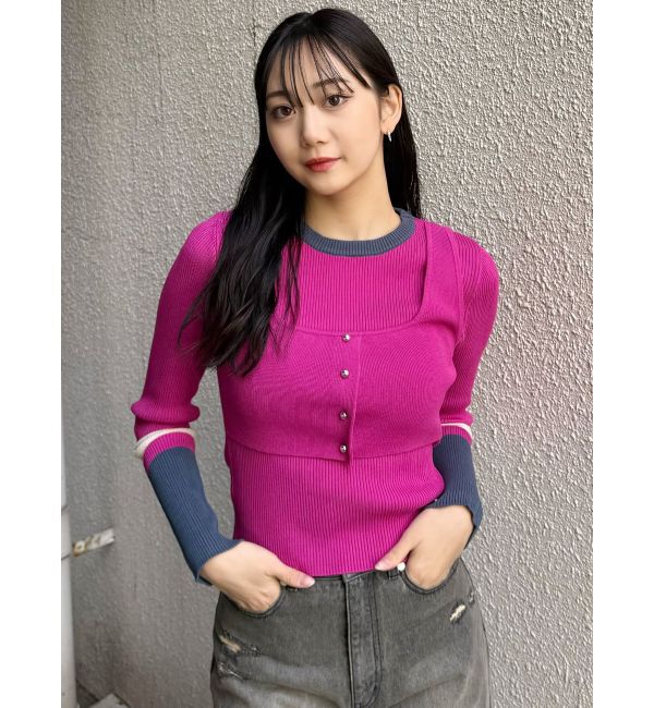 MURUA「バイカラーレイヤードニット」|ニット・セーター|