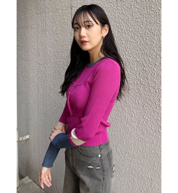 MURUA「バイカラーレイヤードニット」|ニット・セーター|