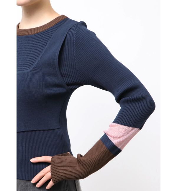 MURUA「バイカラーレイヤードニット」|ニット・セーター|