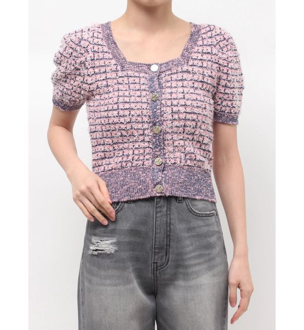 LAGUNAMOON「ツイードニットカーディガン」|カーディガン|