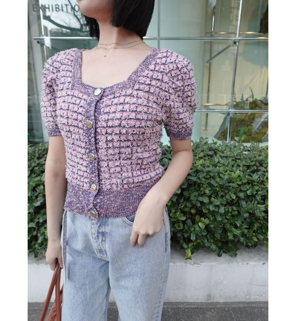 LAGUNAMOON「ツイードニットカーディガン」|カーディガン|