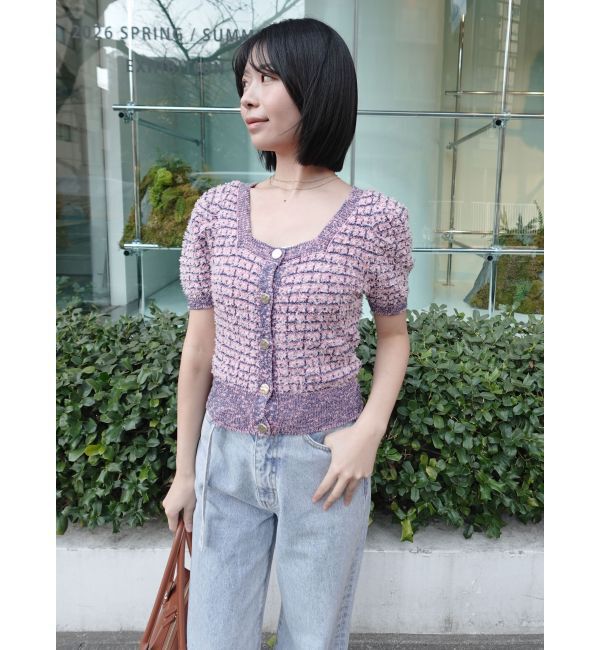 LAGUNAMOON「ツイードニットカーディガン」|カーディガン|