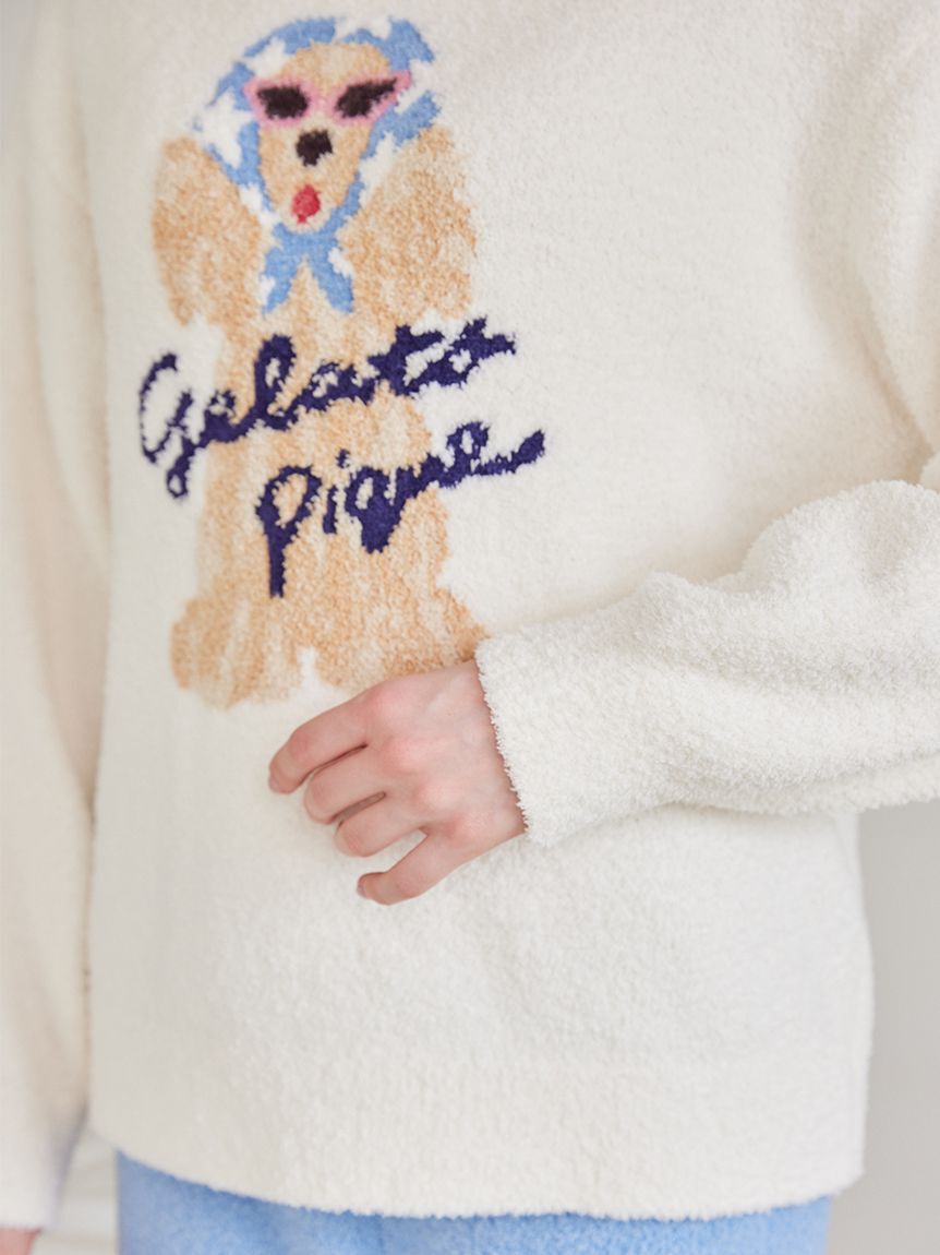 gelato pique「スカーフDOG ジャガードプルオーバー」|ルームウェア|