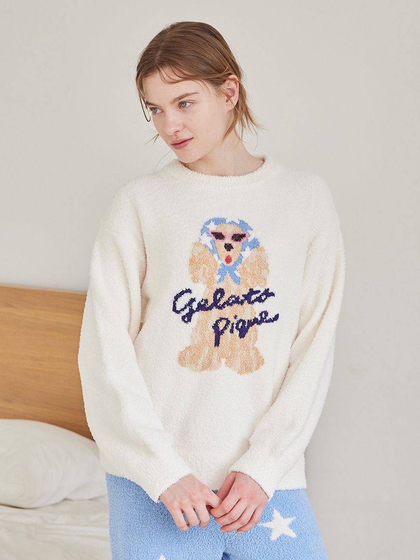 gelato pique「スカーフDOG ジャガードプルオーバー」|ルームウェア|