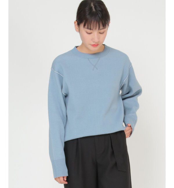 ikka「ダブルフェイススウェットライクニット」|プルオーバー|