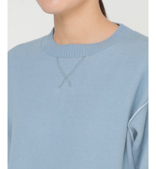 ikka「ダブルフェイススウェットライクニット」|プルオーバー|