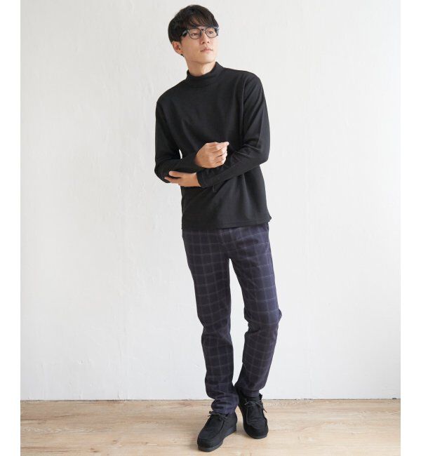 IKKA LOUNGE「ポンチモックネックロンT」|Tシャツ・カットソー|