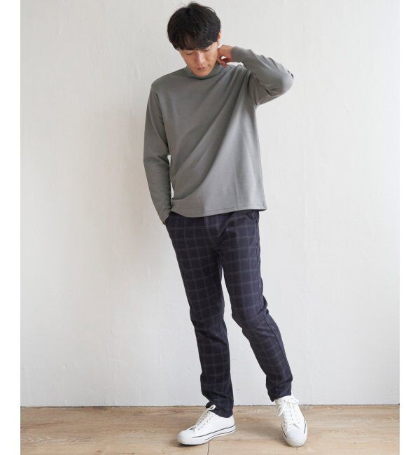 IKKA LOUNGE「ポンチモックネックロンT」|Tシャツ・カットソー|