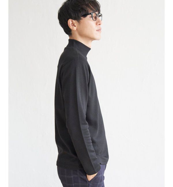 IKKA LOUNGE「ポンチモックネックロンT」|Tシャツ・カットソー|