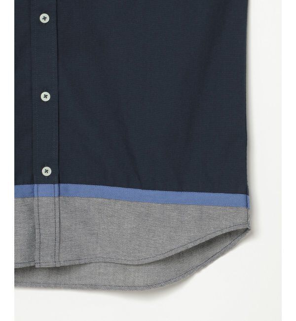 ikka「7分袖オックス裾切り替えシャツ」|シャツ・ブラウス|