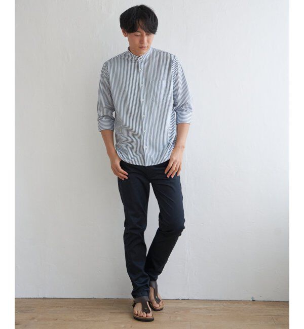 ikka「7分袖イージーケアバンドカラーシャツ」|シャツ・ブラウス|
