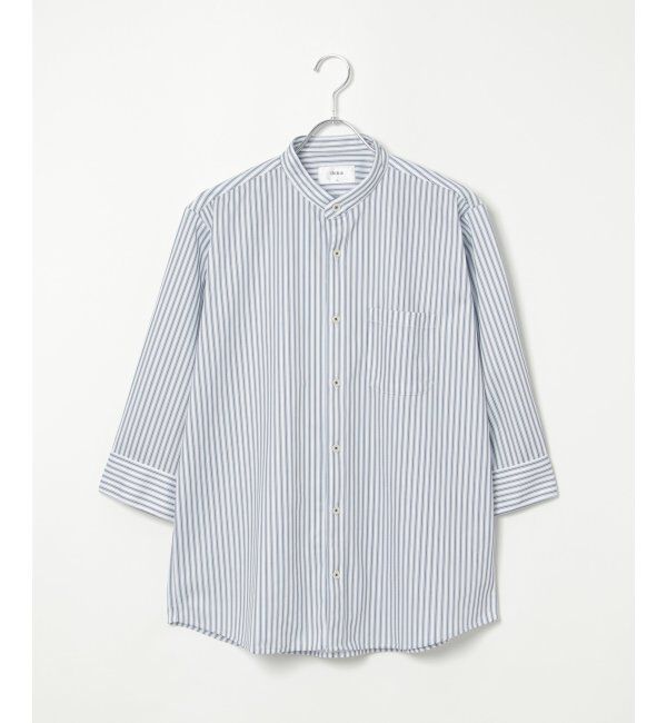 ikka「7分袖イージーケアバンドカラーシャツ」|シャツ・ブラウス|