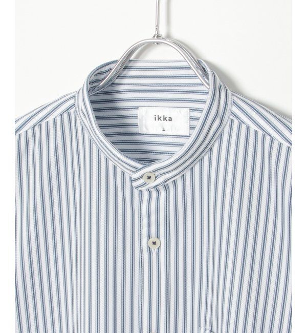 ikka「7分袖イージーケアバンドカラーシャツ」|シャツ・ブラウス|