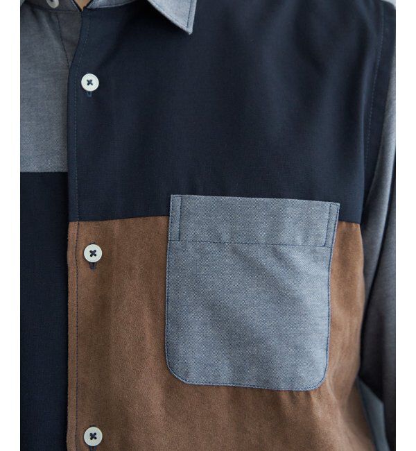 ikka「７ブブロックススエードキリカエＳＨ」|シャツ・ブラウス|