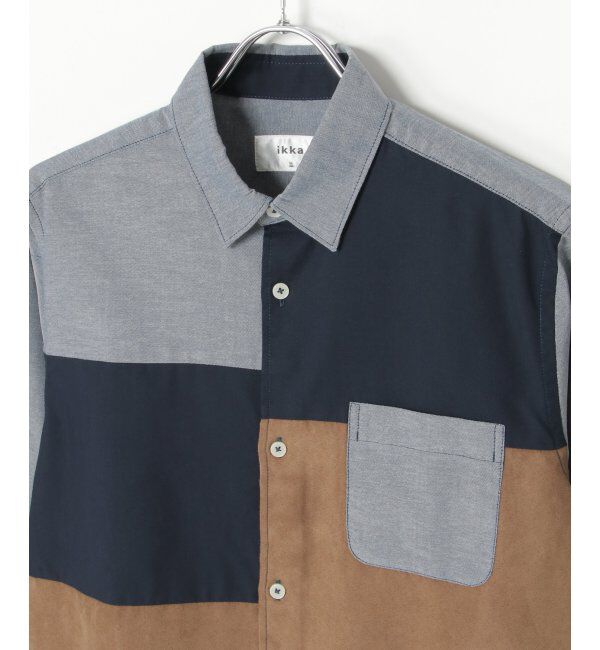 ikka「７ブブロックススエードキリカエＳＨ」|シャツ・ブラウス|