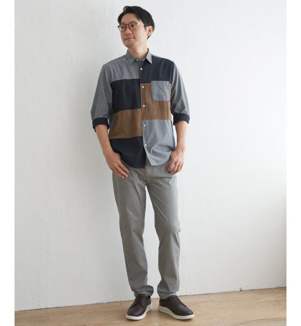 ikka「７ブブロックススエードキリカエＳＨ」|シャツ・ブラウス|