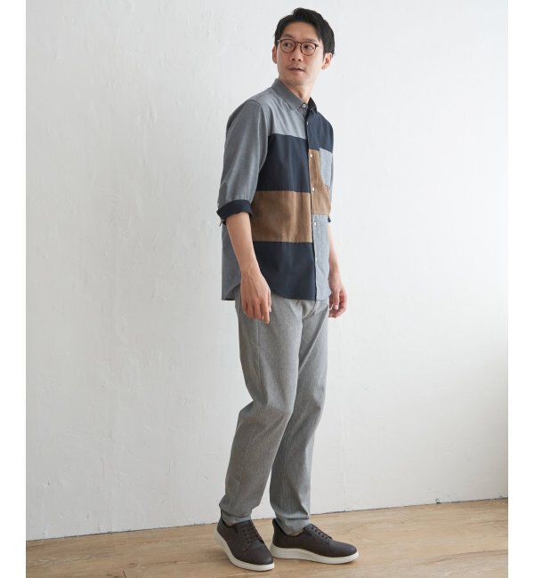 ikka「７ブブロックススエードキリカエＳＨ」|シャツ・ブラウス|