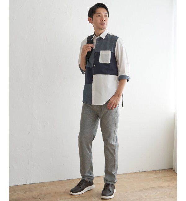 ikka「７ブブロックススエードキリカエＳＨ」|シャツ・ブラウス|