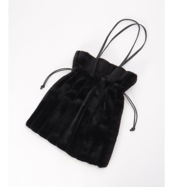 ikka「エコファーパッチワークトートバッグ」|その他|ブラック