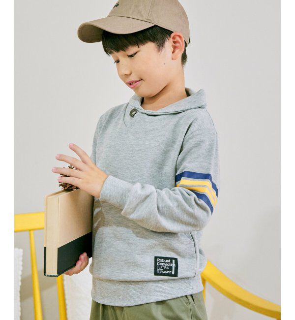 ikka kids「コンチョボタンショール襟トレーナー（120~160cm）」|Tシャツ・カットソー|ミディアムグレー