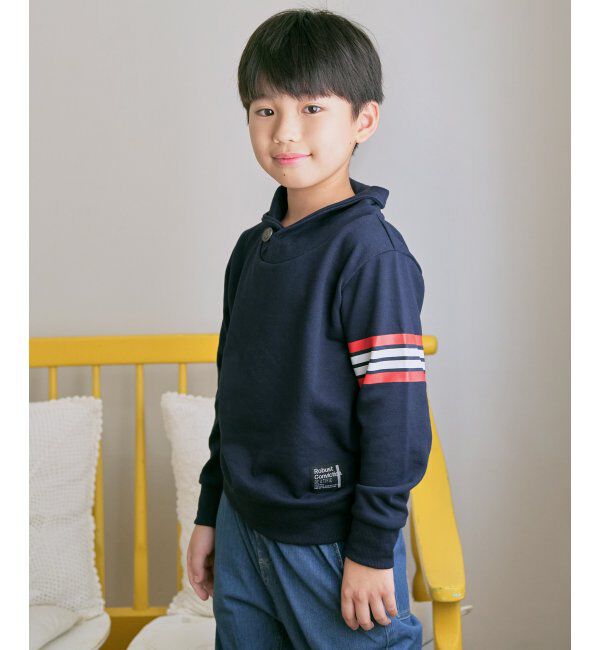 ikka kids「コンチョボタンショール襟トレーナー（120~160cm）」|Tシャツ・カットソー|