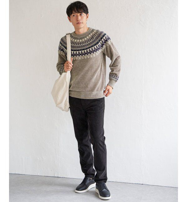 ikka「モール求心柄ニット」|プルオーバー|