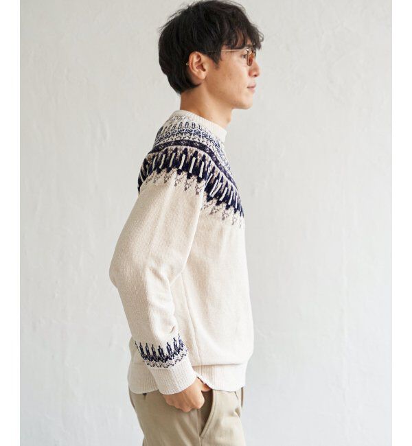 ikka「モール求心柄ニット」|プルオーバー|