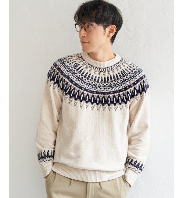 ikka「モール求心柄ニット」|プルオーバー|